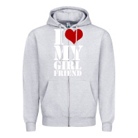 Heather Grey i heart my girlfriend shirt Zipper Hoodie - artisFamous
