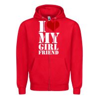 Red i heart my girlfriend shirt Zipper Hoodie - artisFamous