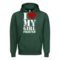 Sports Green i heart my girlfriend shirt Zipper Hoodie - artisFamous