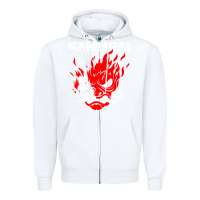 White cyberpunk 2077 Zipper Hoodie - artisFamous