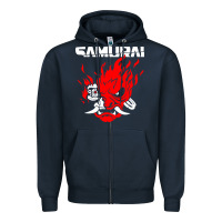 Navy cyberpunk 2077 Zipper Hoodie - artisFamous