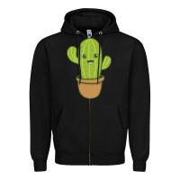 Black happy cactus hug me please Zipper Hoodie - artisFamous