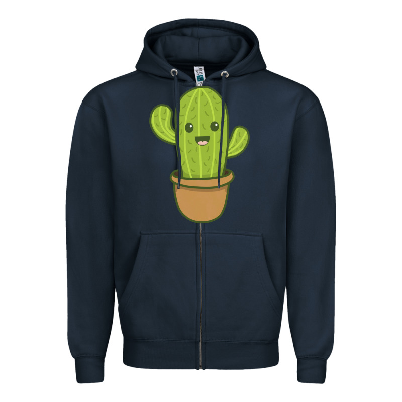 Happy Cactus Hug Me Please Zipper Hoodie by artisFamous | Teevron