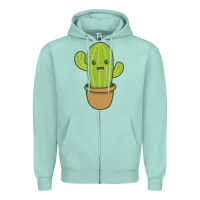 Seafoam happy cactus hug me please Zipper Hoodie - artisFamous