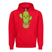 Red happy cactus hug me please Zipper Hoodie - artisFamous