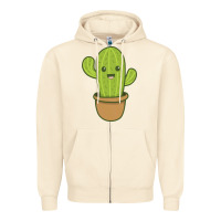 Sandshell happy cactus hug me please Zipper Hoodie - artisFamous