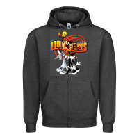 Charcoal Heather cartoon Zipper Hoodie - artisFamous