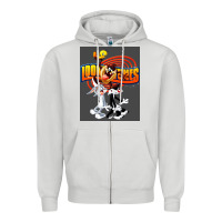 Dove Grey cartoon Zipper Hoodie - artisFamous