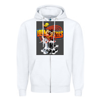 White cartoon Zipper Hoodie - artisFamous