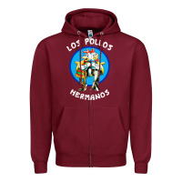 Burgundy los pollos hermanos classic Zipper Hoodie - artisFamous