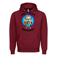 Burgundy los pollos hermanos classic Zipper Hoodie - artisFamous