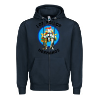 Navy los pollos hermanos classic Zipper Hoodie - artisFamous
