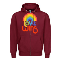 Burgundy love  classic Zipper Hoodie - artisFamous