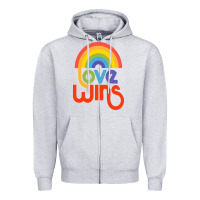 Heather Grey love  classic Zipper Hoodie - artisFamous