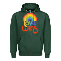 Sports Green love  classic Zipper Hoodie - artisFamous