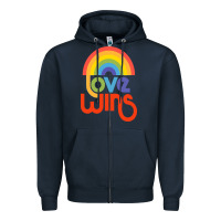 Navy love  classic Zipper Hoodie - artisFamous