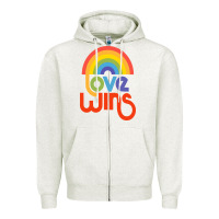 Oatmeal Heather love  classic Zipper Hoodie - artisFamous