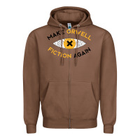 Chestnut make orwell fiction again Zipper Hoodie - artisFamous