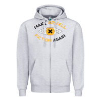 Heather Grey make orwell fiction again Zipper Hoodie - artisFamous