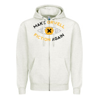 Oatmeal Heather make orwell fiction again Zipper Hoodie - artisFamous