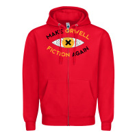 Red make orwell fiction again Zipper Hoodie - artisFamous