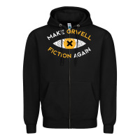 Black make orwell fiction again Zipper Hoodie - artisFamous