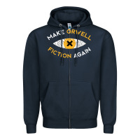 Navy make orwell fiction again Zipper Hoodie - artisFamous