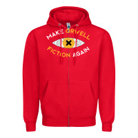 Red make orwell fiction again Zipper Hoodie - artisFamous