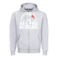 Heather Grey all gas no brakes Zipper Hoodie - artisFamous