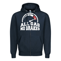 Navy all gas no brakes Zipper Hoodie - artisFamous