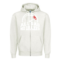 Oatmeal Heather all gas no brakes Zipper Hoodie - artisFamous