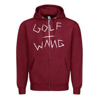 Burgundy golf wang burgundy Zipper Hoodie - artisFamous