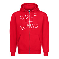 Red golf wang burgundy Zipper Hoodie - artisFamous