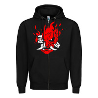 Black cyberpunk 2077 Zipper Hoodie - artisFamous