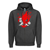 Charcoal Heather cyberpunk 2077 Zipper Hoodie - artisFamous