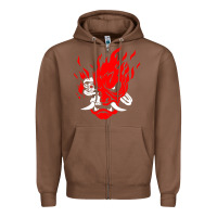 Chestnut cyberpunk 2077 Zipper Hoodie - artisFamous