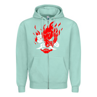 Seafoam cyberpunk 2077 Zipper Hoodie - artisFamous