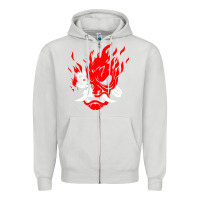 Dove Grey cyberpunk 2077 Zipper Hoodie - artisFamous