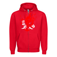 Red cyberpunk 2077 Zipper Hoodie - artisFamous