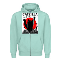 Seafoam vintage catzilla japanese sunset style Zipper Hoodie - artisFamous