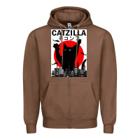 Chestnut vintage catzilla japanese sunset style Zipper Hoodie - artisFamous