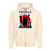 Sandshell vintage catzilla japanese sunset style Zipper Hoodie - artisFamous