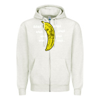Oatmeal Heather banana Zipper Hoodie - artisFamous