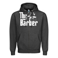 Charcoal Heather the barber Zipper Hoodie - artisFamous