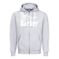 Heather Grey the barber Zipper Hoodie - artisFamous