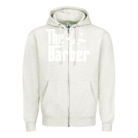 Oatmeal Heather the barber Zipper Hoodie - artisFamous