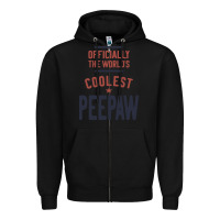 Black Officially The World's Coolest Peepaw | Mens Gift Zipper Hoodie - artisFamous
