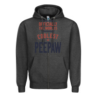 Charcoal Heather Officially The World's Coolest Peepaw | Mens Gift Zipper Hoodie - artisFamous