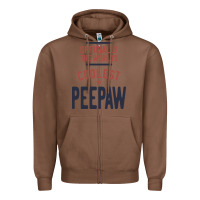 Chestnut Officially The World's Coolest Peepaw | Mens Gift Zipper Hoodie - artisFamous