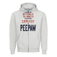 Dove Grey Officially The World's Coolest Peepaw | Mens Gift Zipper Hoodie - artisFamous